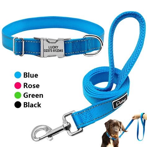 Personalized Dog Collar and Leash Set .